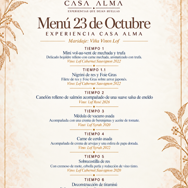 Experiencia Casa Alma 23 de Octubre 2026